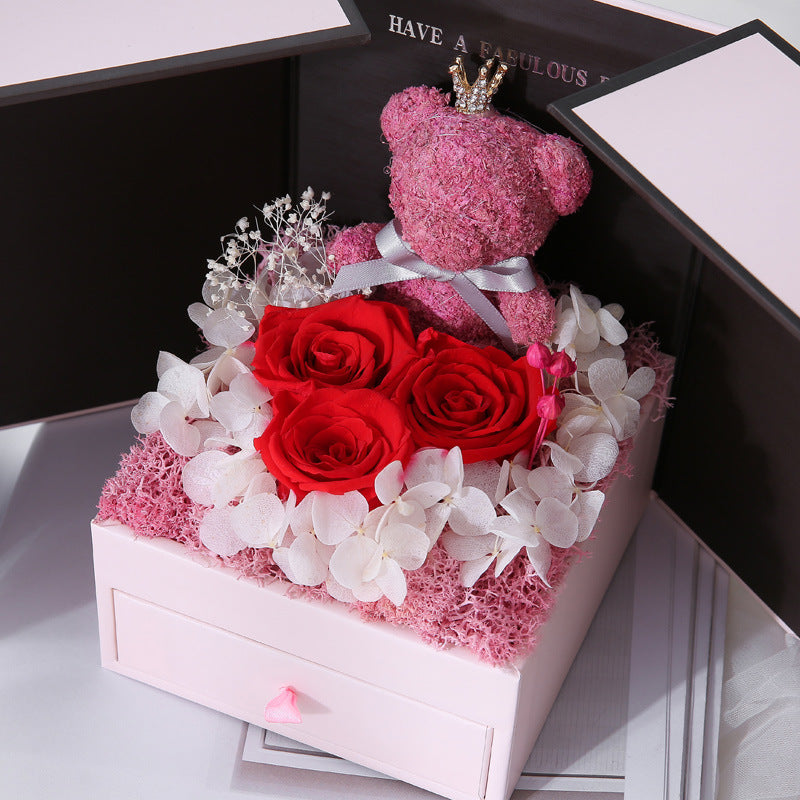 Valentine's Day Bear Preserved Flower Gift Box