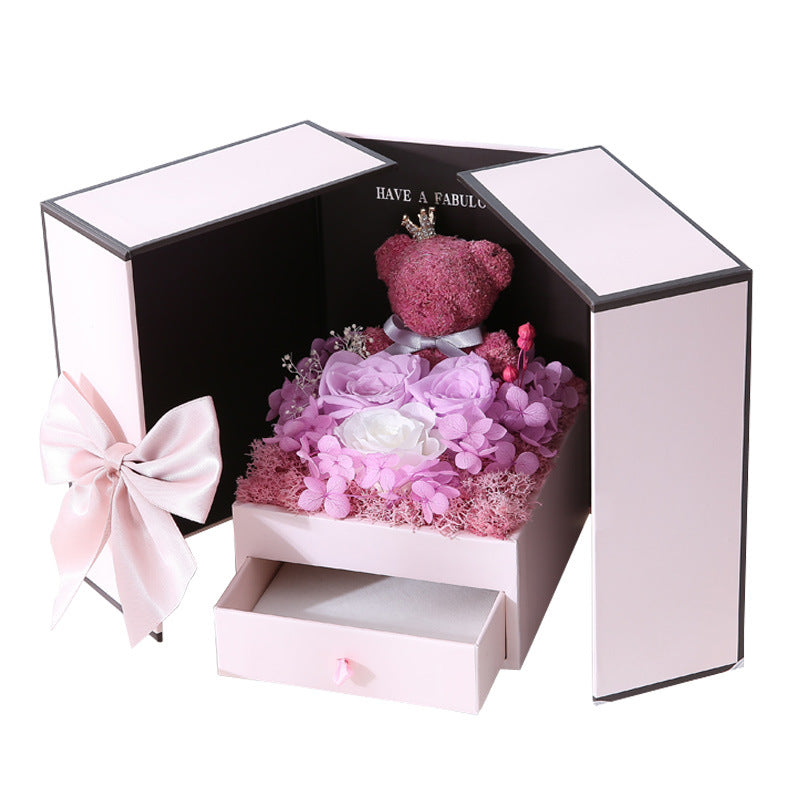Valentine's Day Bear Preserved Flower Gift Box