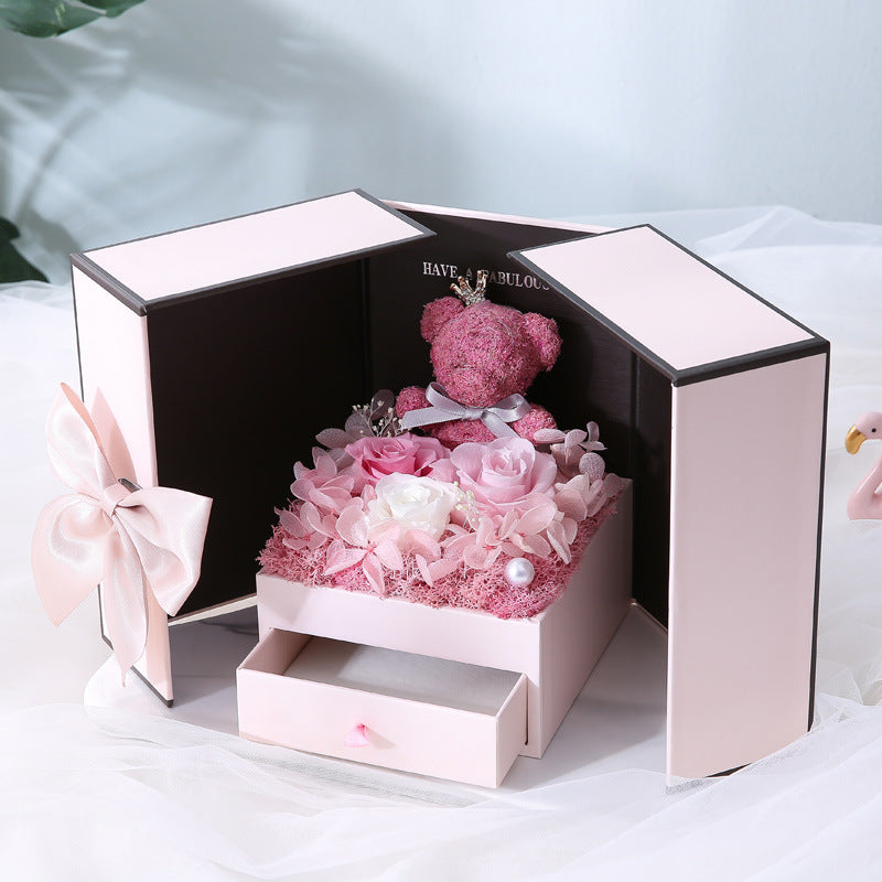 Valentine's Day Bear Preserved Flower Gift Box